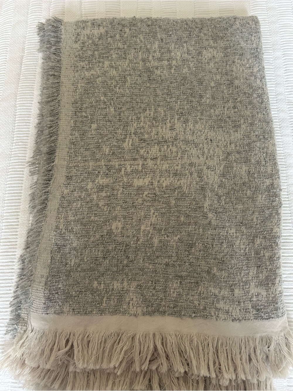 McGee & Co.  Gray Fringe Throw Blanket
